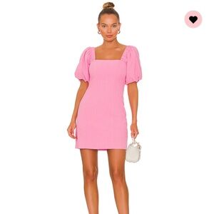 REVOLVE Pink Puff Sleeve Mini Dress